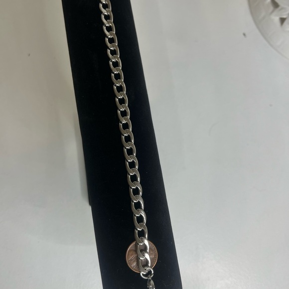 Stainless Steel Men's silver Bracelet, Fashion Hip Hop Cuban Link NWT - Picture 4 of 7